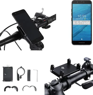 Produktbild von K-S-Trade Handyhalterung für das Fahrrad kompatibel mit Fairphone Fairphone 3 Halter Lenkstange Fahrradhalterung Motorrad Bike Mount Befestigung