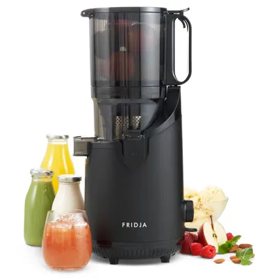 Produktbild von Fridja f2500 Entsafter – Premium Slow Juicer für ganze Früchte, 135mm Einfüllschacht, 250W, Kaltpress-Saft & Nussdrink, Matt Schwarz