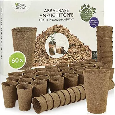 Produktbild von Abbaubare Anzuchttöpfe, quadratisch, 120x Anzuchttöpfe aus Holzfaser Anzuchttöpfe - Rund