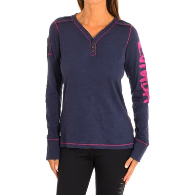 Produktbild von Zumba Langarm-Sweatshirt mit V-Ausschnitt für Damen Z1T00324
