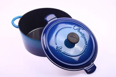 Produktbild von Fontignac Cocotte Bräter Gusseisen rund 24cm 3.6L mit Deckel Induktion Guss Eisen Topf Schmor Ofen Pfanne Kasserolle