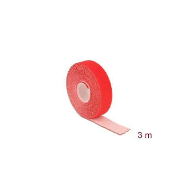 Produktbild von Klettband Rolle 3 m x 20 mm, rot, wiederverwendbar