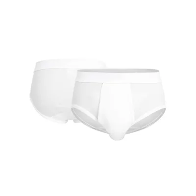 Produktbild von GÖTZBURG Herren Slips mit Eingriff 2er Pack - Doppelripp, Unterwäsche Set, Pure Baumwolle Weiß M