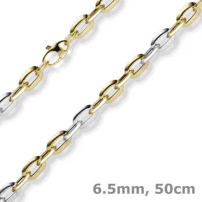 6-5mm-Weit-Anker-Kette-585-Gold-gelb-weiß-50cm