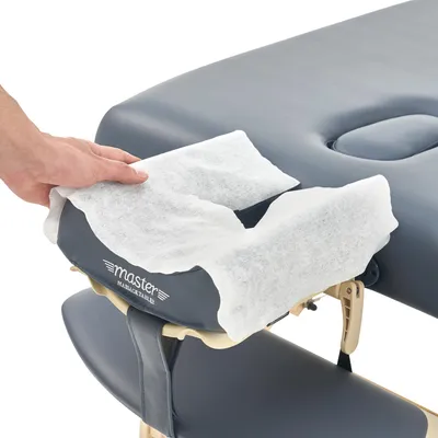Produktbild von Master Massage 94106DE Einweg Vliestücker für Kopfstütze und Nasenschlitze massageliege Y-Schlitz, 100 Stück, 590 g