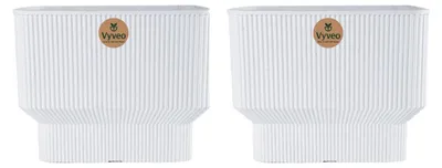 Productafbeelding van Vyveo - Bloempot Ciro - Set van 2 - Wit - 31x24 cm
