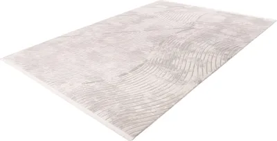 Produktbild von Pierre Cardin Jardin Vloerkleed 120x170 cm Silber Weiß, Modernes Japandi Design, 100%.Polyacryl, Korte Franjes, Elegantes Teppich für Wohnzimmer und Schlafzimmer