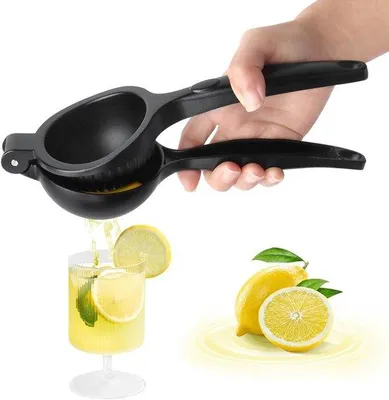 Obrázek produktu pro Ruční lis na citrony, odolný, přenosný, vhodný i na pomeranče a jablka, lze mýt v myčce