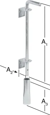 Produktbild von Vormann Bodenschieber 400 x 65 x 150 mit Rohr u. 2 Winkeln feuerverzinkt