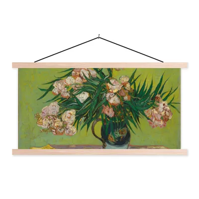 Produktbild von MuchoWow® Textilposter Der Oleander - Vincent van Gogh 120x60 cm mit holzfarbenen Rahmen - Klemmleiste