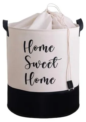 Image de Panier de rangement en polyester blanc - L 37 × P 37 × H 40 cm