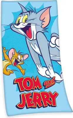 Produktbild von Tom & Jerry Badetuch / Strandtuch / Handtuch, 100% Baumwolle ( Velours ), 75x150 cm