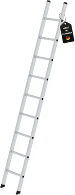 Produktbild von Sprossen-Anlegeleiter Germany | 9 Sprossen | Arbeitshöhe 3,70m | 350mm breit ohne Traverse | Traglast 150kg | Alu