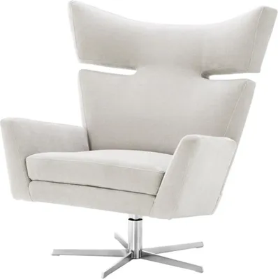 Produktbild von Casa Padrino Drehsessel Sandfarben / Silber 100 x 89 x H. 105 cm - Luxus Möbel