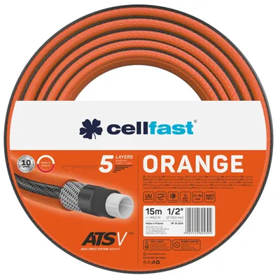 Produktbild von Cellfast 5-lagiger Gartenschlauch ORANGE 1\2"" 15 m*