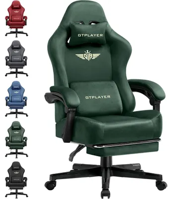 Immagine prodotto di Sedia da gaming e da ufficio - Sedia girevole da scrivania - Ergonomica - Regolabile in altezza - Braccioli - Rotelle - Rivestimento in tessuto traspirante - Verde