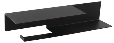 Produktbild von Sapho Toilettenpapierhalter mit Ablage 35cm, schwarz matt