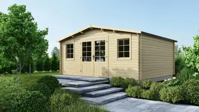 Immagine prodotto di Casetta da giardino in legno - 21.42m2 - 5.1x4.2m - 34mm - colore: naturale