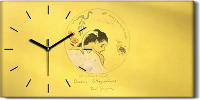 Produktbild von Wandkunst Leinwand Bild Uhr Geräuschlos Kunstdruck 60x30 Leda - schwarze Hände