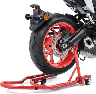 Zdjęcie produktu dla Mover II Racing – tylny stojak montażowy do motocykla, czerwony Tylny stojak manewrowy