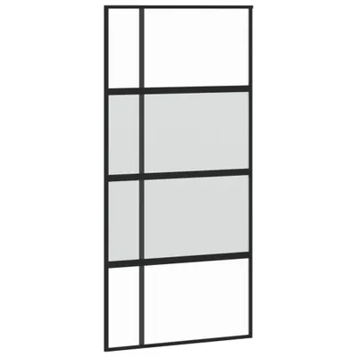 Produktbild von vidaXL Schiebetür Schwarz 102,5x205 cm Hartglas und Aluminium