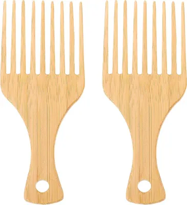 Produktbild von 2 Stück Holzkämme, Haarkämme mit breiten Zinken zum Entwirren