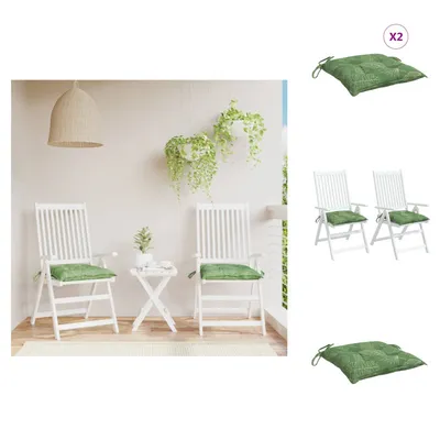Produktbild von vidaXL Stuhlkissen 2 Stk. Blattmuster 40x40x7 cm Stoff - Sitzpolster