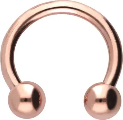 Produktbild von Ohrpiercing, Nasenpiercing, Septum Piercing Chirurgenstahl Hufeisenring Farbe: RoséGold + Kugelgröße: 3mm Innendurchmesser: 7mm + Stabstärke: 1,2mm