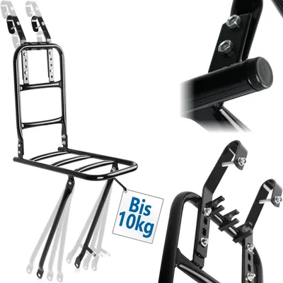 Produktbild von Frontgepäckträger Fahrrad Gepäckträger Lenker vorne Schwarz Vorderrad Träger