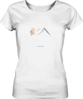 Produktbild von Mr. & Mrs. Panda Damenshirt Bär Bergsteigen Größe XL - Weiß - Geschenk, Damen Kurzarmshirt, Alpinwandern, Basic T-Shirt, Trekking, Oberteil, Baumwoll, Shirt, Wandern, Bio
