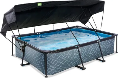 Produktbild von EXIT Stone Pool 300x200x65cm mit Filterpumpe und Sonnensegel - grau