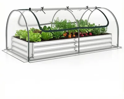 Immagine prodotto di Aiuola rialzata con copertura a serra rimovibile in PVC