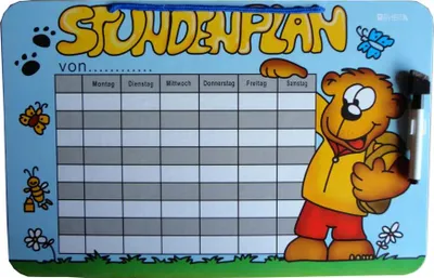 Produktbild von Whiteboard Stundenplan abwischbar mit Folienstift