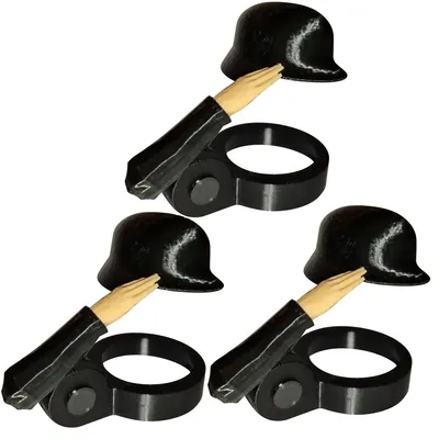 Produktbild von Bierflaschenhelm mit Soldatengruß, wiederverwendbares Militärgruß-Flaschenverschluss-Design (Schwarz (3 Stück))