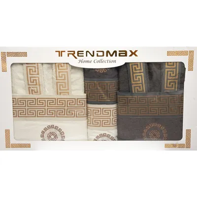 Produktbild von Bademantel Set 6tlg Bademantel + Handtuch + Waschlappen aus Baumwolle für Damen Motiv 2
