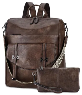 Produktbild von Kunstleder Rucksack für Damen mit Multifunktionalen Nutzungsmöglichkeiten