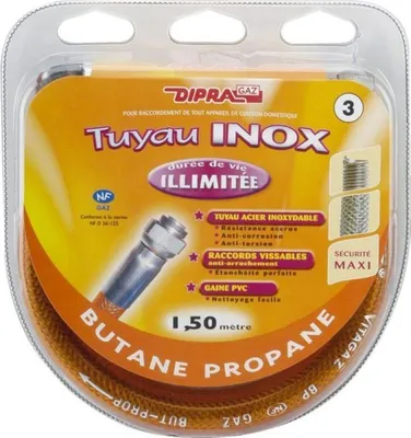 Immagine prodotto di Tubi flessibili in acciaio inossidabile da 1,5 m per gas butano propano Ultima