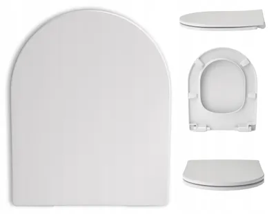 Produktbild von WC Sitz - Toilettensitz - für Cersanit City - Weiß - 43x35,5 Cm - Absenkautomatik - Duroplast - Toilettendeckel