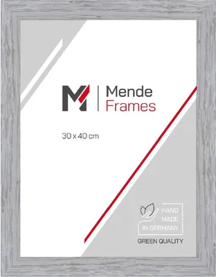 Produktbild von MendeFrames Bilderrahmen H750 Massivholz 30x45 cm grau Antireflexglas