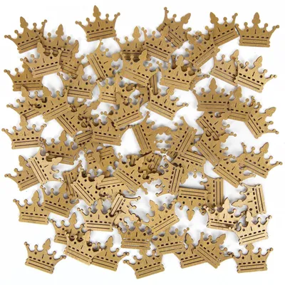 Produktbild von 70 kleine mini Kronen Gold Streuteile Tischdeko 4 cm Holz Geburtstag