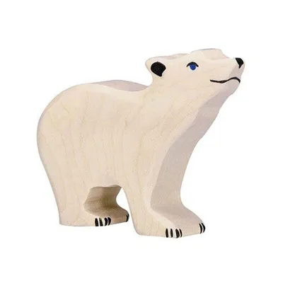 Produktbild von HOLZTIGER Eisbär aus Holz - klein, Kopf hoch