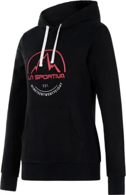Schwarzer Hoody für Damen von La Sportiva mit Logo und Bergmotiv.