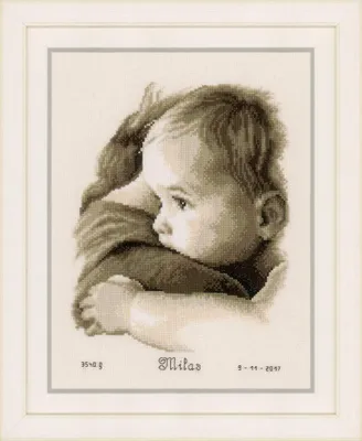 Kreuzstich-Set Baby Knuffel, 22 x 28 cm, Wanddeko