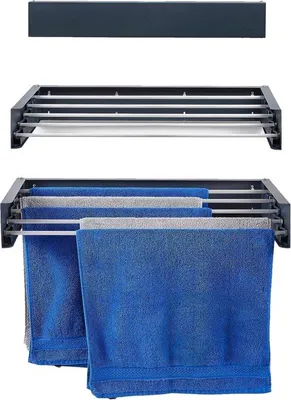 Produktbild von Famanu Wandmontage Wäschetrockner - Klappbares Design - 70 cm Breite - Anthrazit