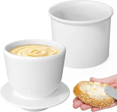 Obrázek produktu pro Keramická máslenka z porcelánu, 150 ml