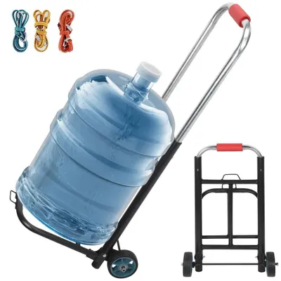 Produktbild von Faltbarer Transportwagen - Sackkarre - Handgepäckwagen - Metallrahmen - 55 kg Tragkraft - schwarz