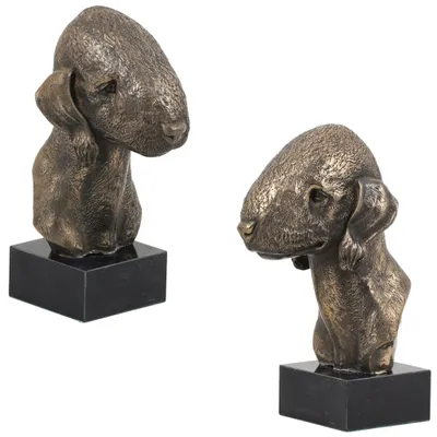 Imagen del producto de Art-Dog Busto – Bedlington Terrier – moldeado en polvo de bronce y resina
