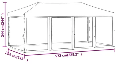 Obrázok produktu pre vidaXL Párty stan skladací s bočnými stenami modrý 3x6 m