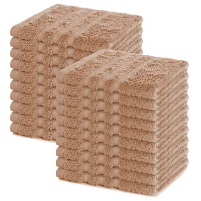 Zdjęcie produktu dla Zestaw 20 ręczników Lavea® 30 x 30 cm, 100% bawełna frotte, ręczniki dla gości i myjki, można prać w temperaturze 60°C, seria Elena, łazienka i toaleta dla gości, kolor cappuccino