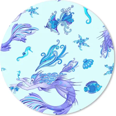 Produktbild von MuchoWow® Mauspad Mousepad Muster - Fisch - Meerjungfrau 20x20 cm - Mousepads - Maus Mat - Pad - Mausunterlage - Schreibtischmatte